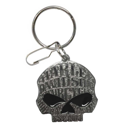 Harley-Davidson® Willie G Sugar Skull Logo Enamel Key Chain - Silver