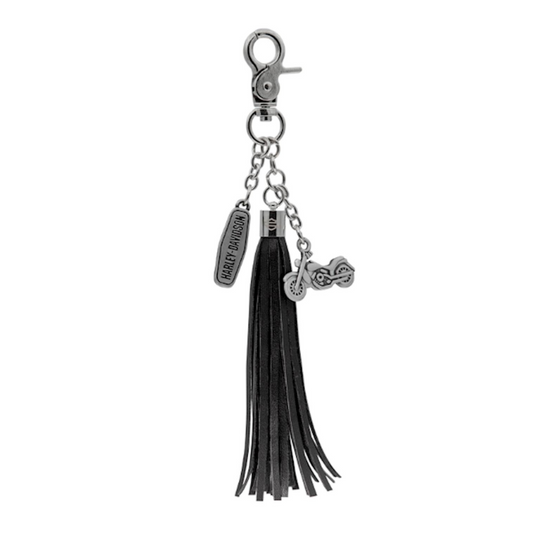 Harley-Davidson® Black Tassel With Charms Keychain