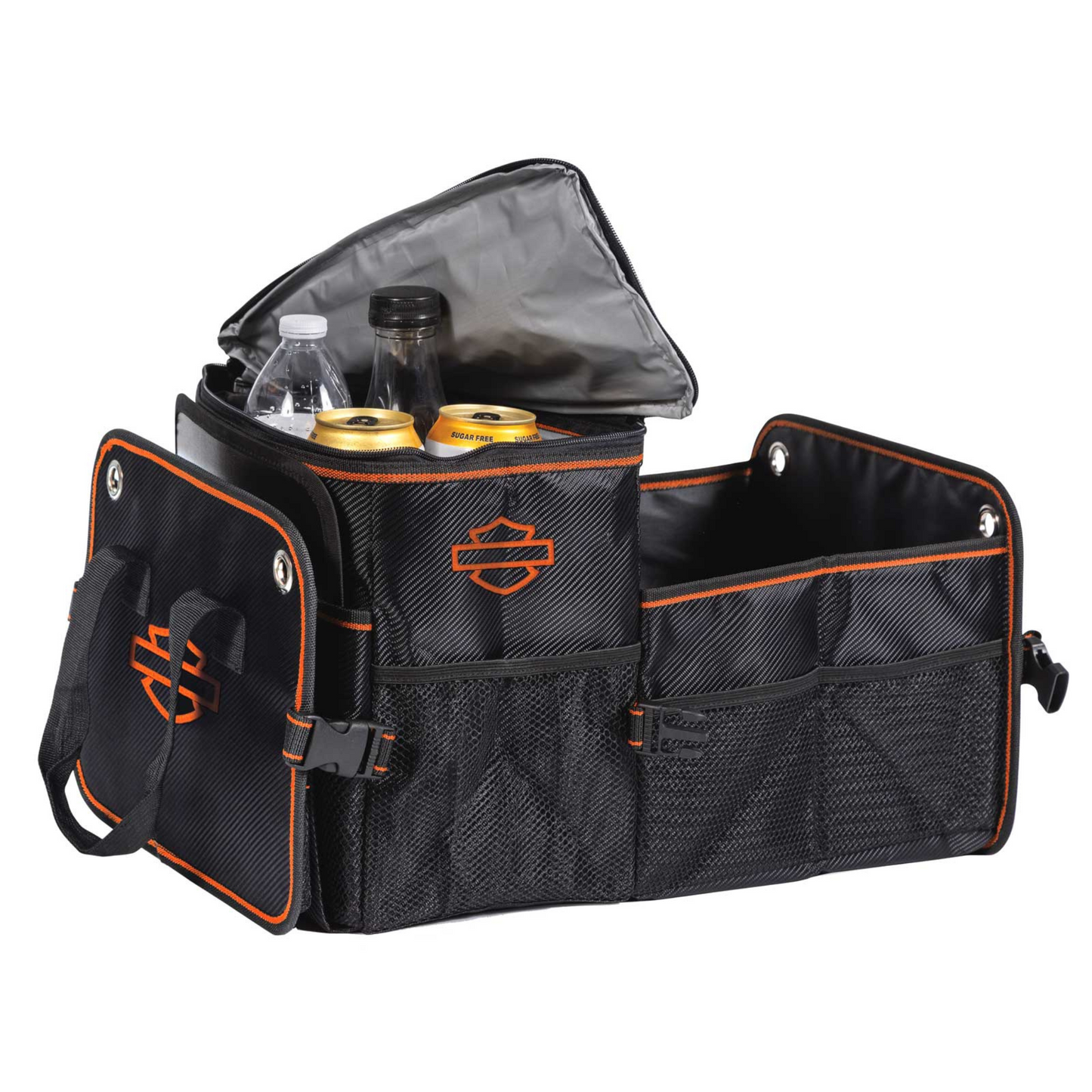 Harley-Davidson® Collapsible & Portable Trunk Organizer - Silhouette Orange Logo