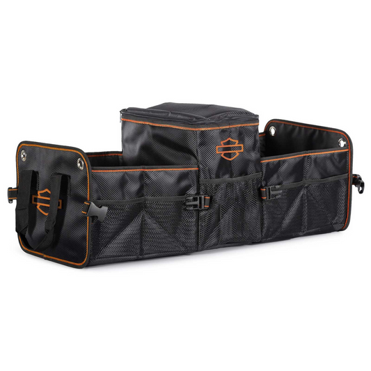 Harley-Davidson® Collapsible & Portable Trunk Organizer - Silhouette Orange Logo