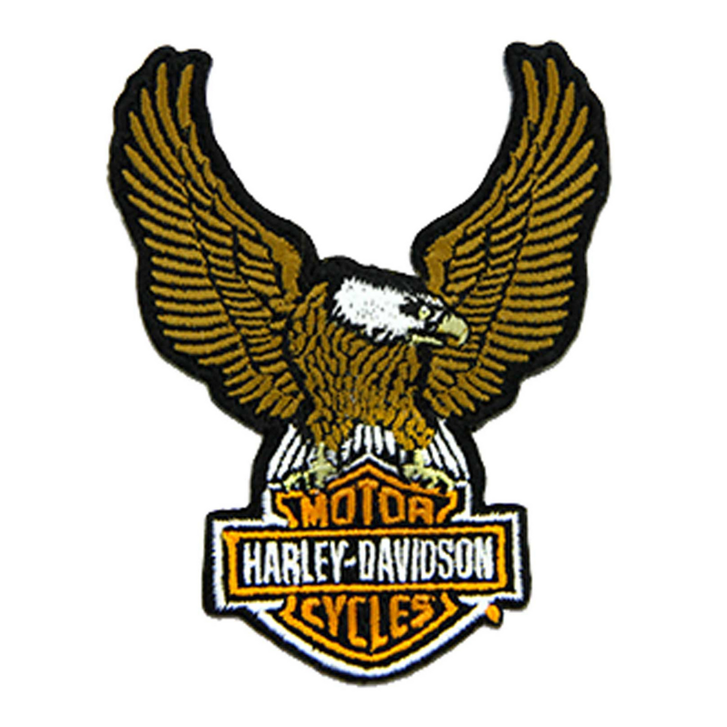 Harley-Davidson® 3.5 in Embroidered Brown Eagle Bar & Shield Emblem Sew-On Patch