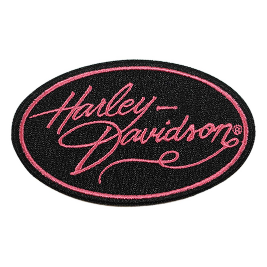 Harley-Davidson® 3.5 in. Embroidered Harley Gal Oval Emblem Sew-On Patch - Black
