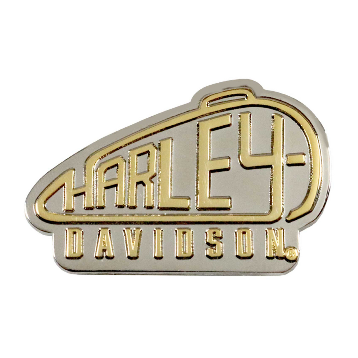 Harley-Davidson® 1.5 inch. Harley Vessel Tank Metal Pin - Silver & Gold Finish