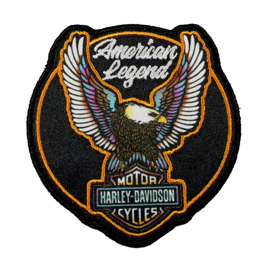 Harley-Davidson® 3 in. Timeless Eagle Embroidered Emblem Sew-On Patch - Black