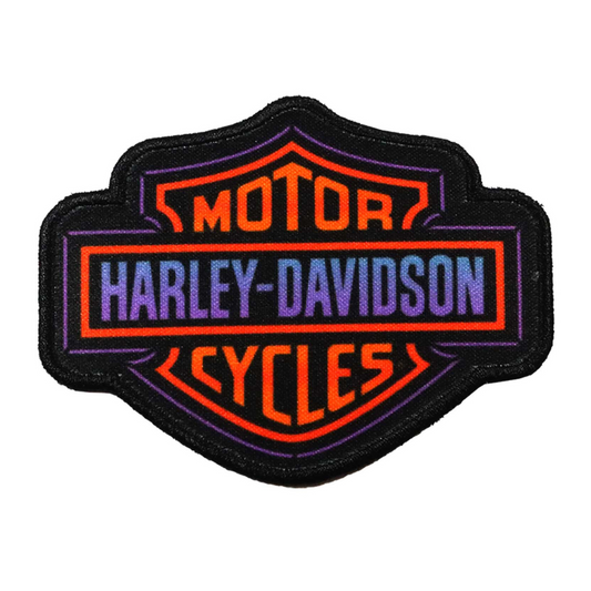 Harley-Davidson® 3 in. Embroidered Electric Shield Emblem Sew-On Patch - Black