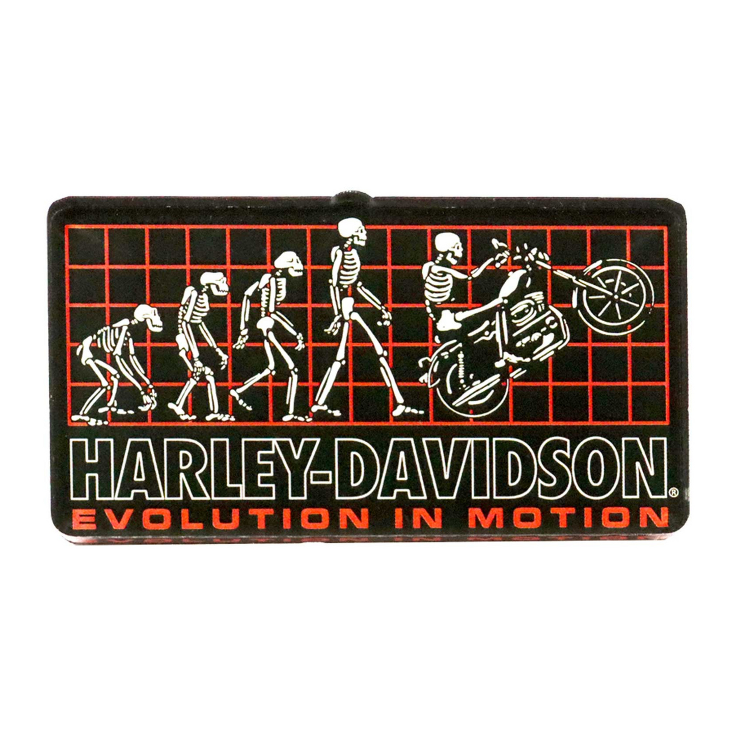 Harley-Davidson® Evolution In Motion Hard Acrylic Magnet - 3in. Black/Orange