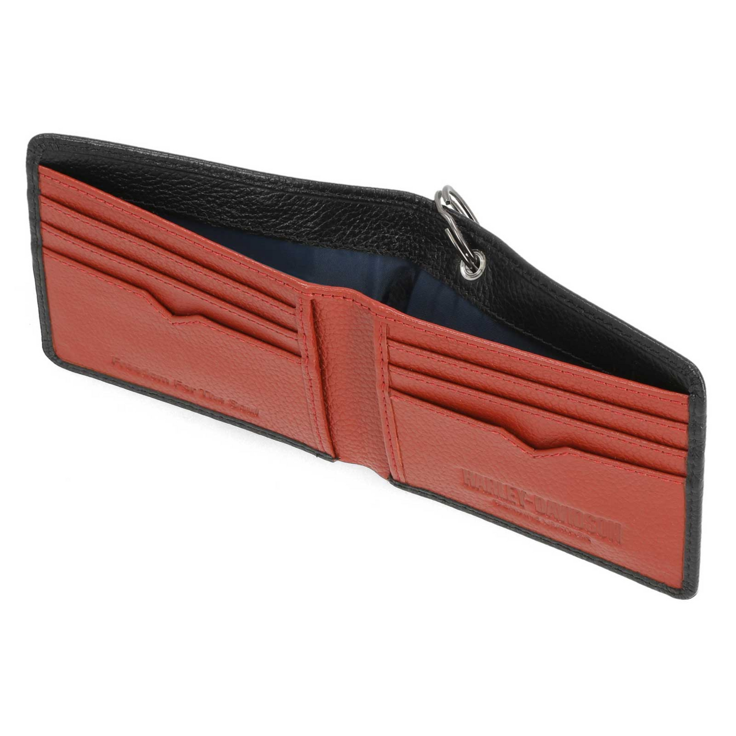 Harley-Davidson® Men's Bar & Shield Core Pebble Biker Chain Bi-Fold Wallet - Black