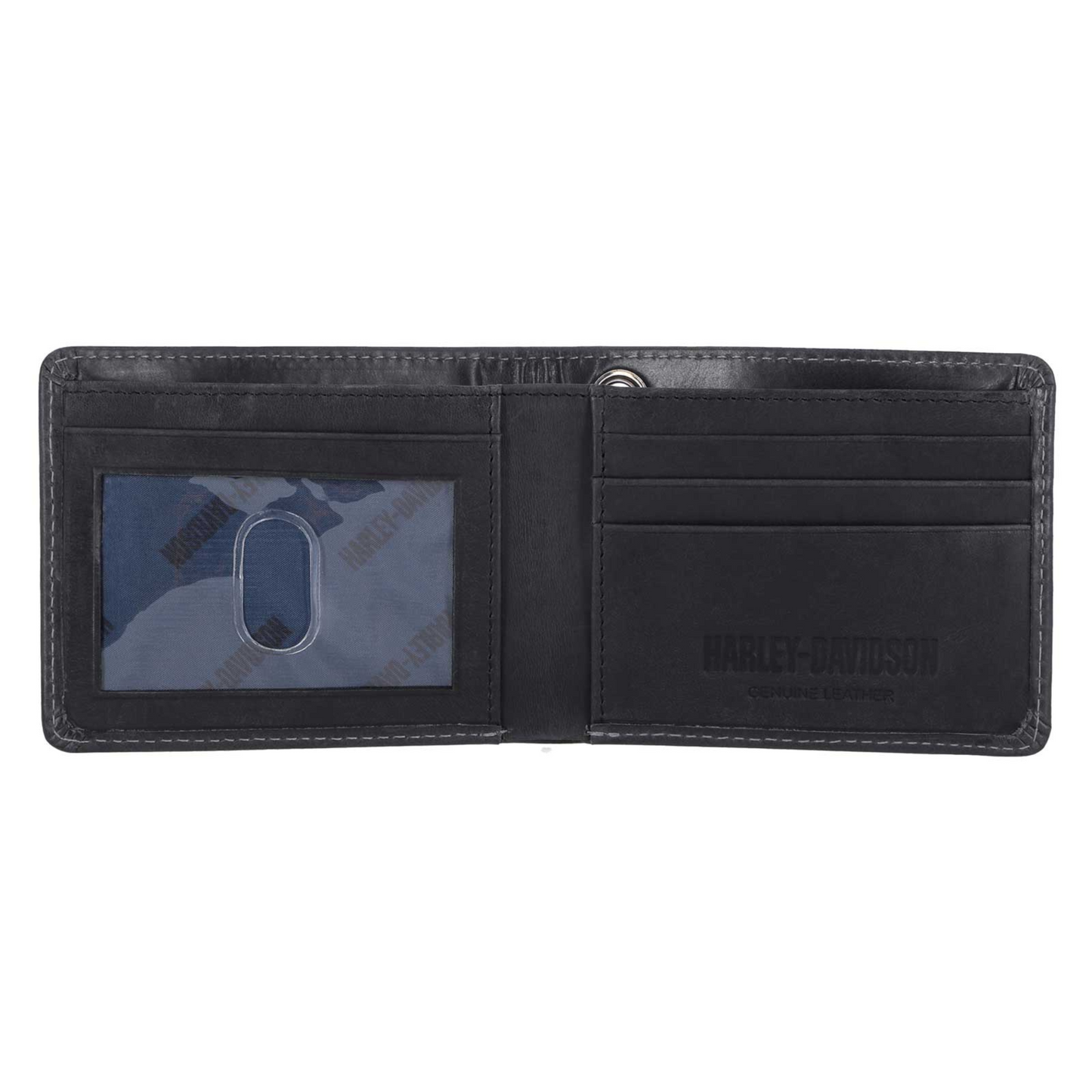Harley-Davidson® Men's Willie G Skull Logo Billfold Leather Wallet - Black