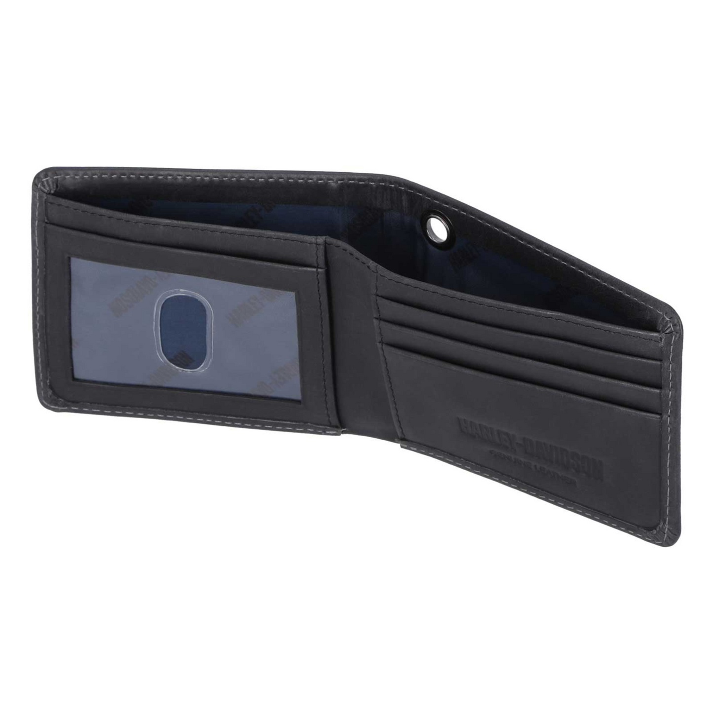 Harley-Davidson® Men's Willie G Skull Logo Billfold Leather Wallet - Black