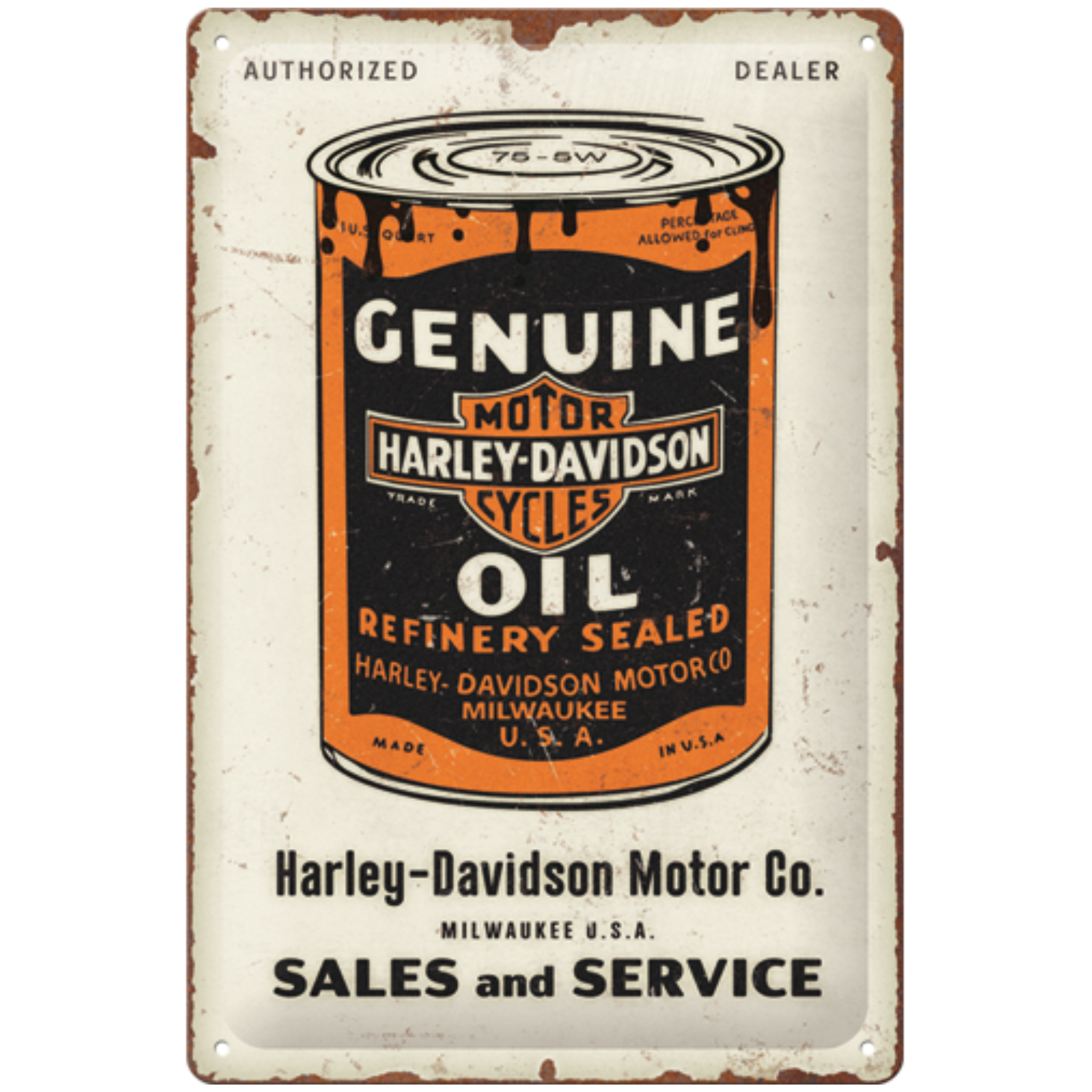 Harley-Davidson® Medium Tin Sign - Genuine Oil Can – Gasoline