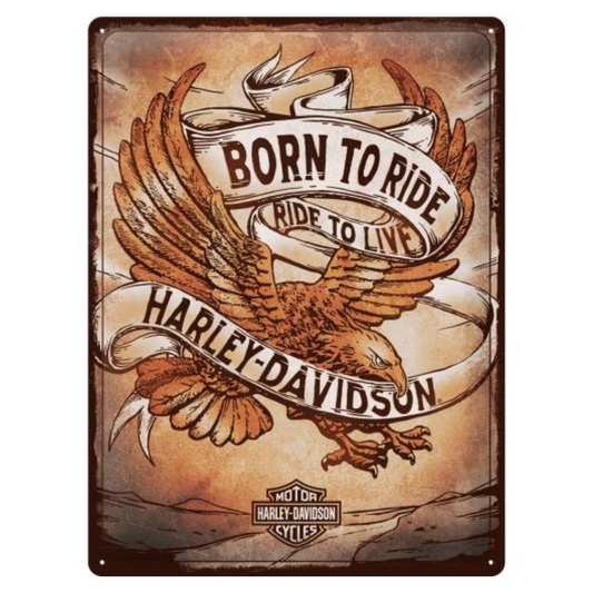 Harley-Davidson® Large Tin Sign - Born To Ride Eagle