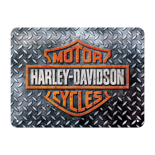 Harley-Davidson® Small Tin Sign - Diamond Plate