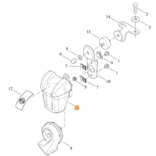 Harley-Davidson® Original Equipment Horn Cover - Gloss Black - '17-'23 Milwaukee-Eight Touring Models