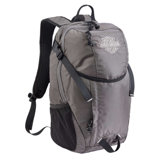 Harley-Davidson® Embroidered B&S Zero Gravity Water-Resistant Backpack - Blackened Pearl Gray