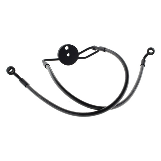 Magnum - Lower Front Brake Line with T-Piece – Black Pearl. Fits Sportster & Dyna with Dual Front Calipers.