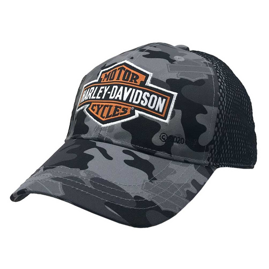 Harley-Davidson® Boys' B&S Camo Print Toddler Mesh Baseball Cap