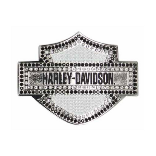 Harley-Davidson® Bar & Shield Rhinestone Belt Buckle - Nickle