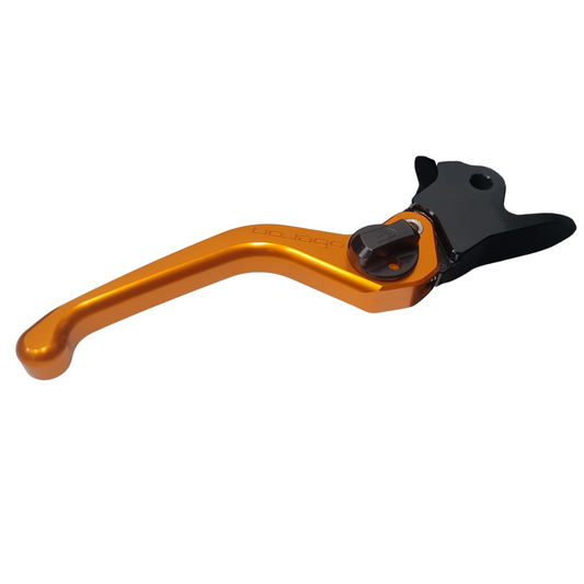OBERON Harley-Davidson® Custom Adjustable Brake Lever – Softail '15-'24 - Orange Blade/Black Switches