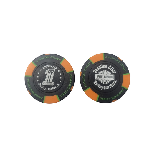 Gasoline Alley Harley-Davidson® Poker Chip - Black/Orange/Green