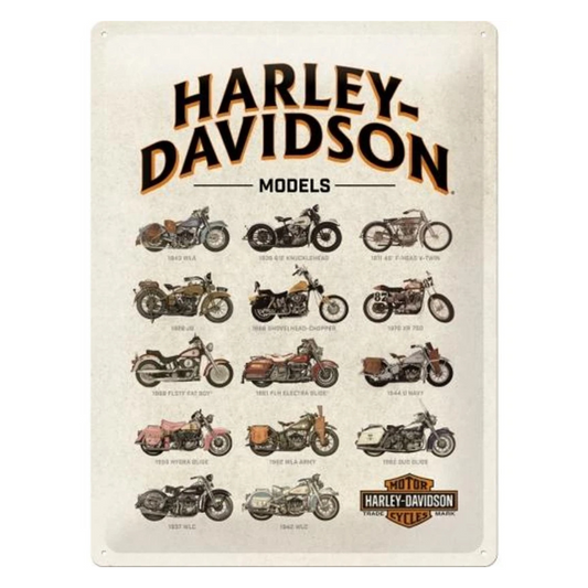 Harley-Davidson® Large Tin Sign - Harley Model Chart