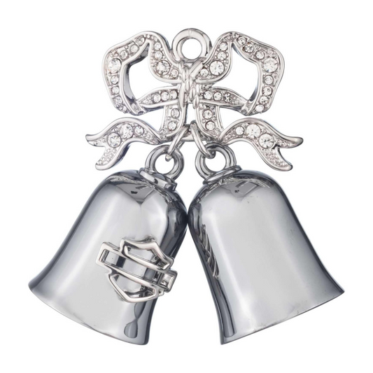 Harley-Davidson® Twin Bells w/ Crystal Bow Brass Ride Bell