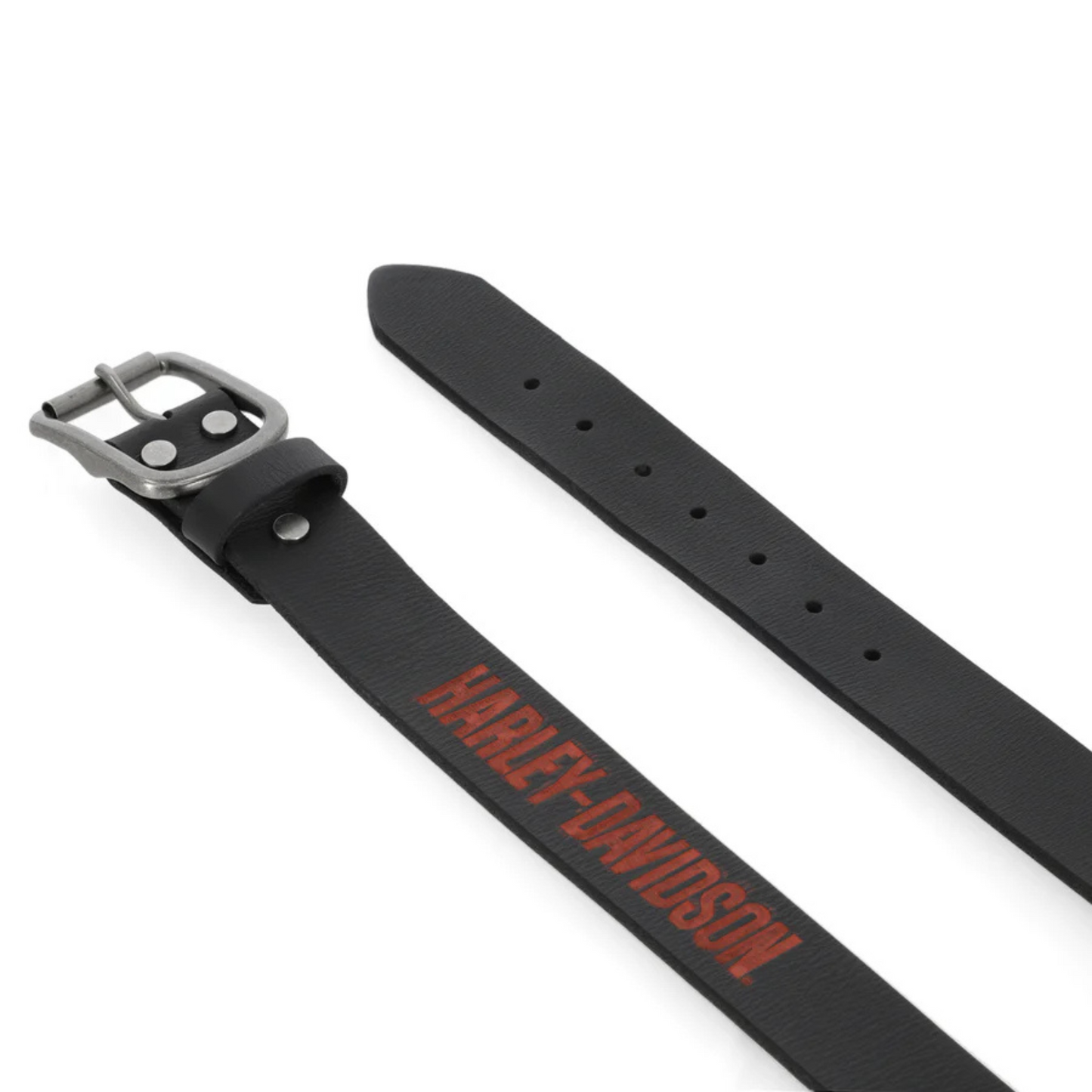 Harley-Davidson® Men's Embossed H-D Scripted Genuine Leather Belt - Black