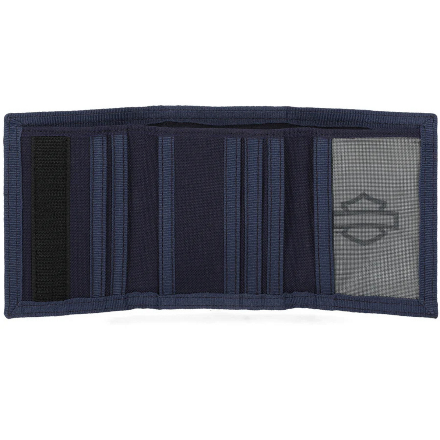 Harley-Davidson® Men's H-D Arched Script Logo Tri-Fold Polyester Wallet - Mood Indigo Blue