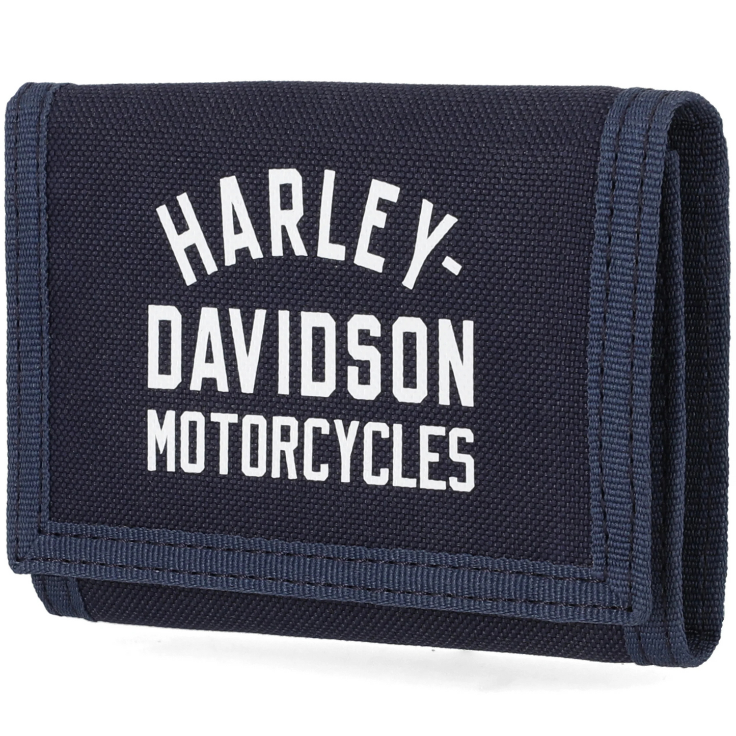 Harley-Davidson® Men's H-D Arched Script Logo Tri-Fold Polyester Wallet - Mood Indigo Blue