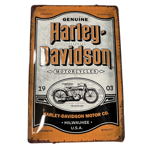Harley-Davidson® Medium Tin Sign - Genuine Motorcycles Milwaukee