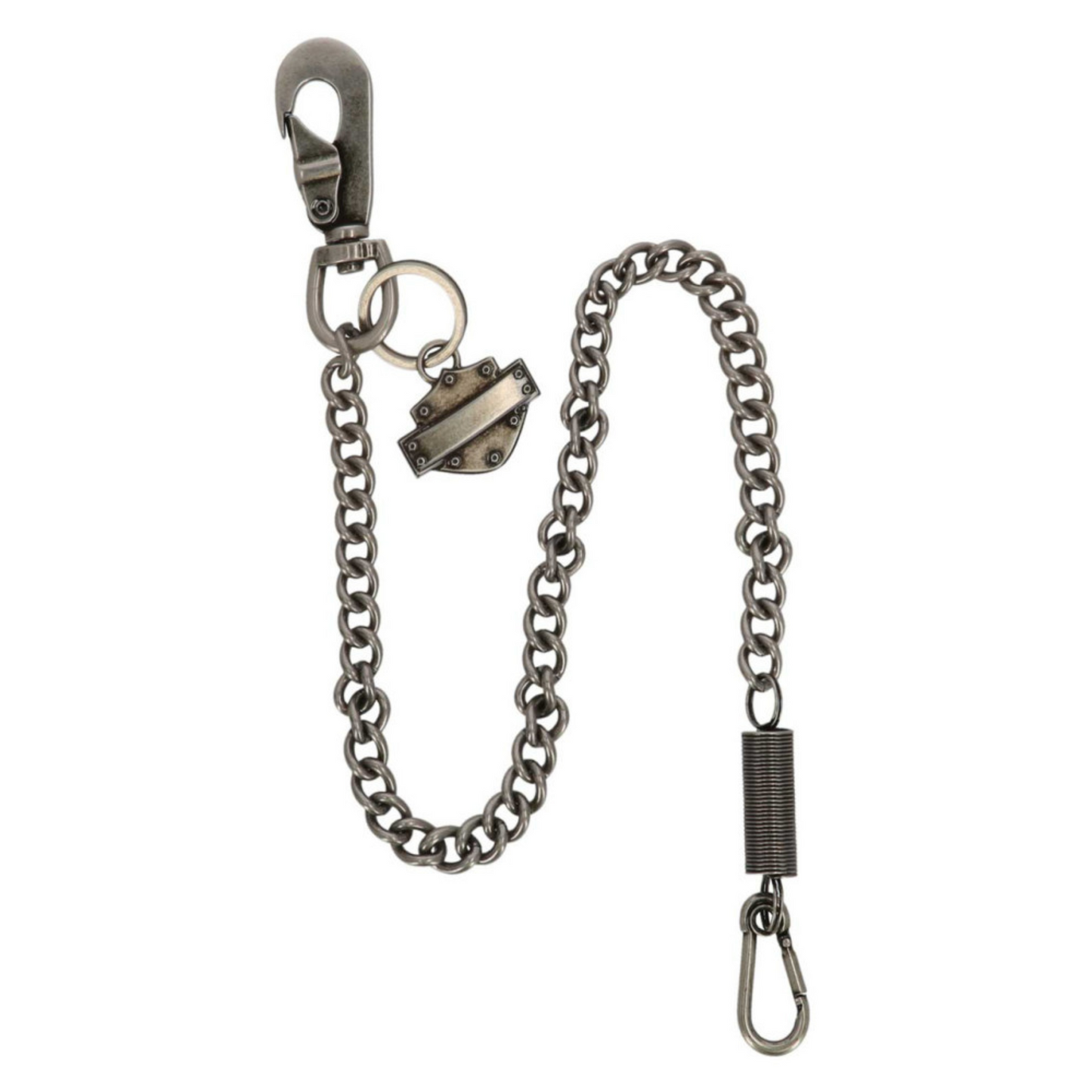 Harley-Davidson® Men's Bar & Shield Spring 24 inch Wallet Chain - Antique Nickel