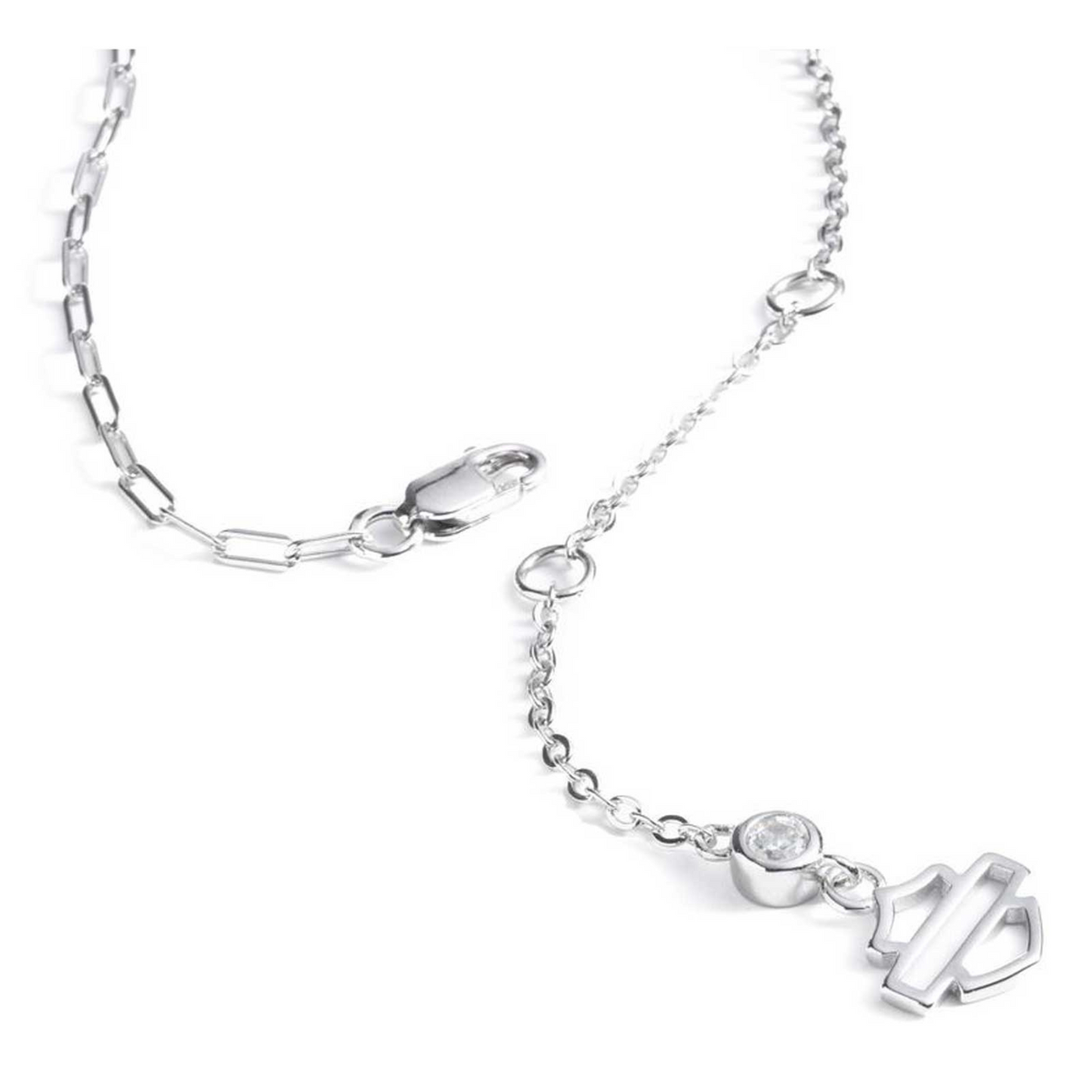 Harley-Davidson® Women's 16 in. Bar & Shield Logo Toggle Pendant Necklace - Silver