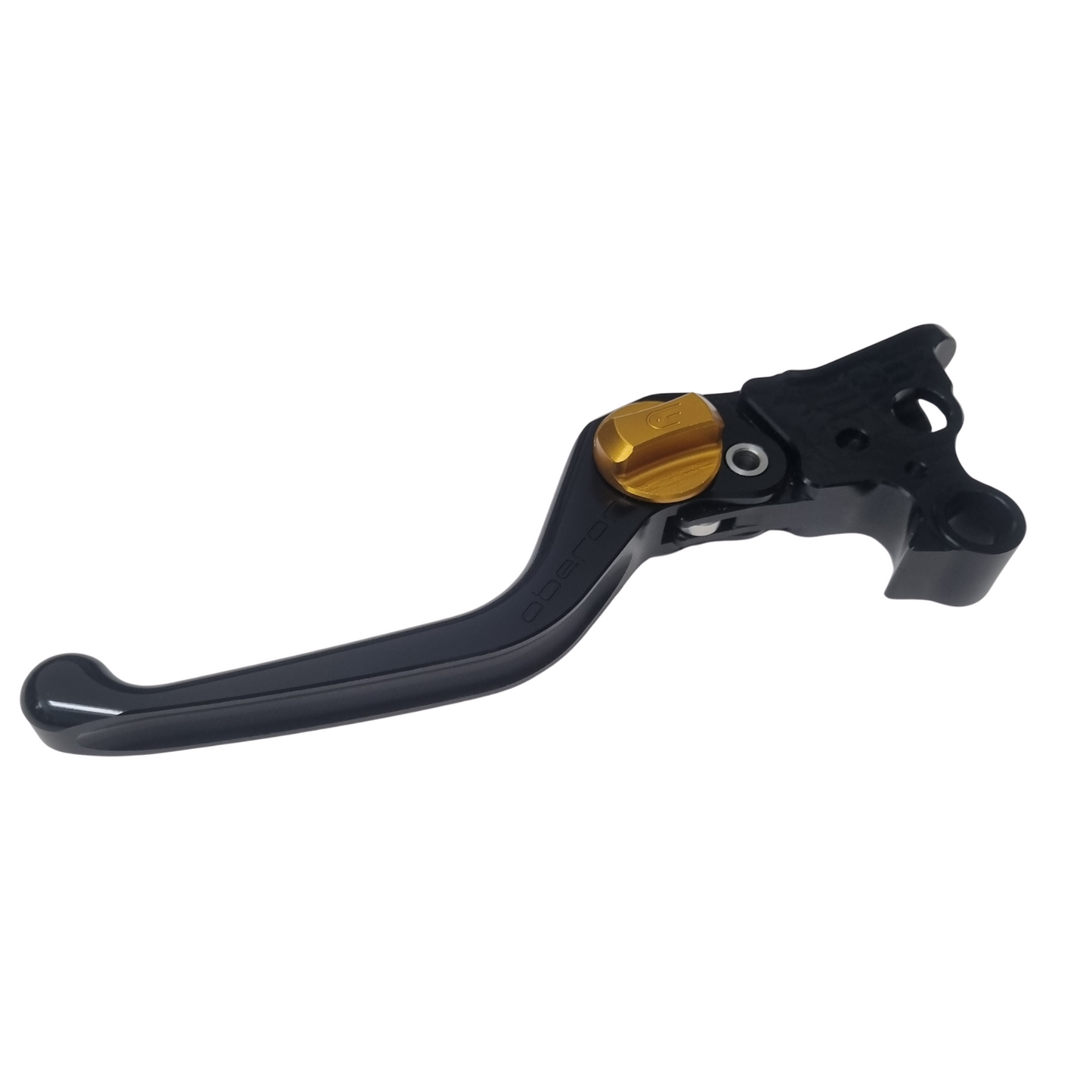 OBERON Harley-Davidson® Standard Adjustable Clutch Lever – Softail '15-'24 - Black Blade/Gold Switches
