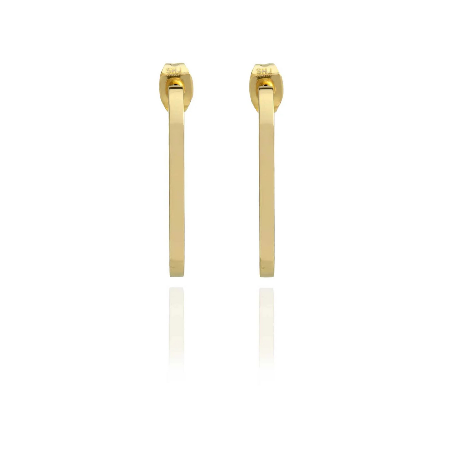 Sleek Oval Hoop Earings - Gold