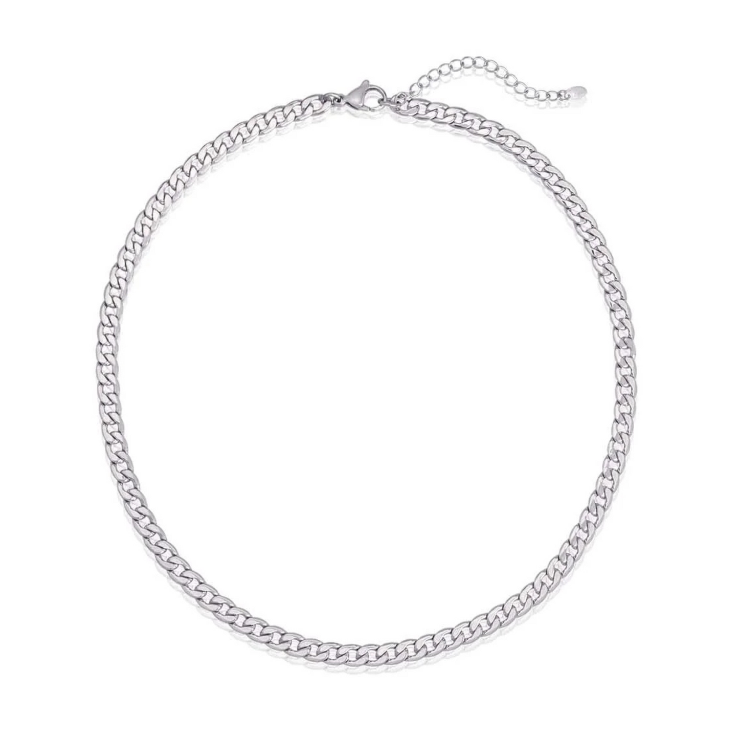 Cuban Chain Necklace - Silver - 18"