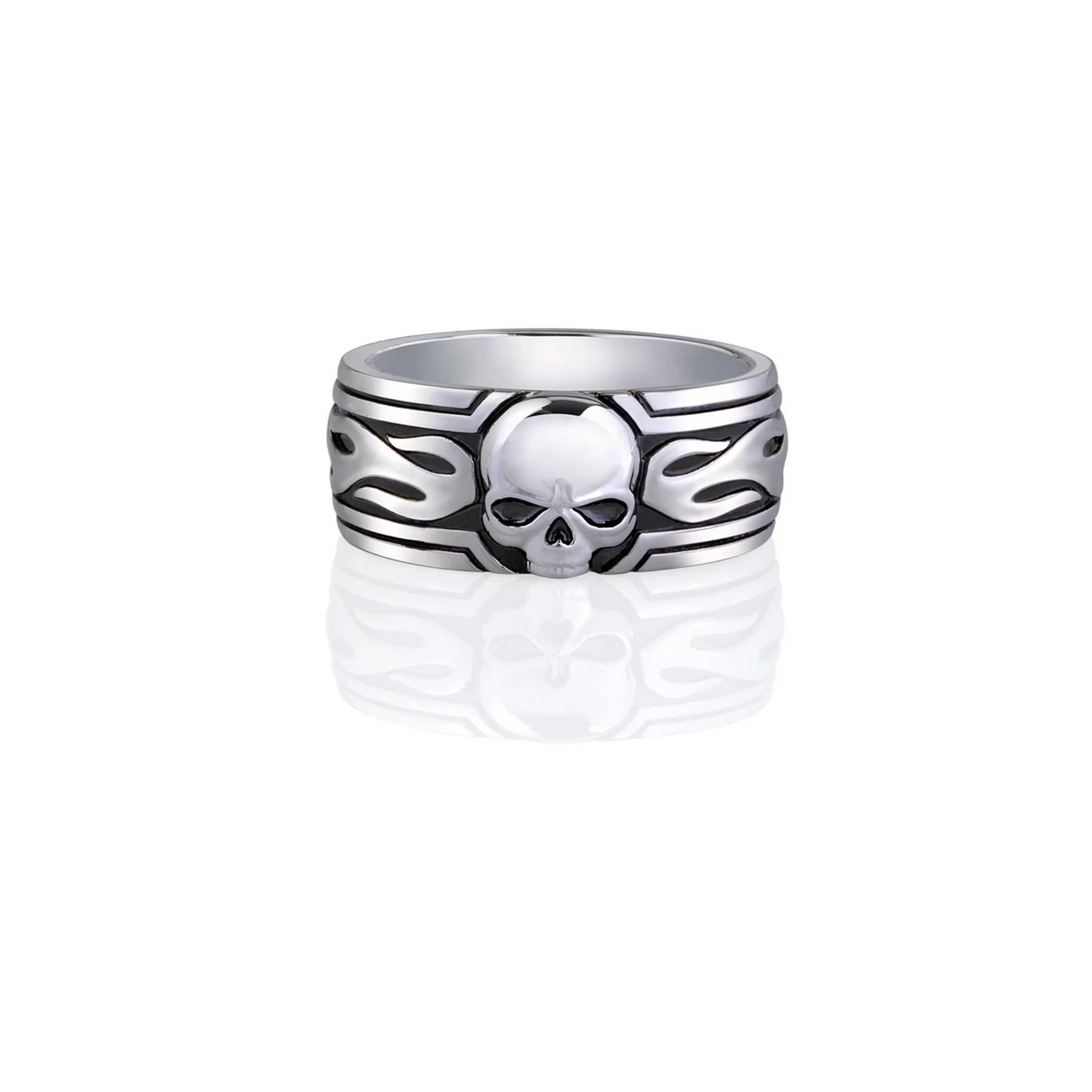 Blazin' Skull Band Ring