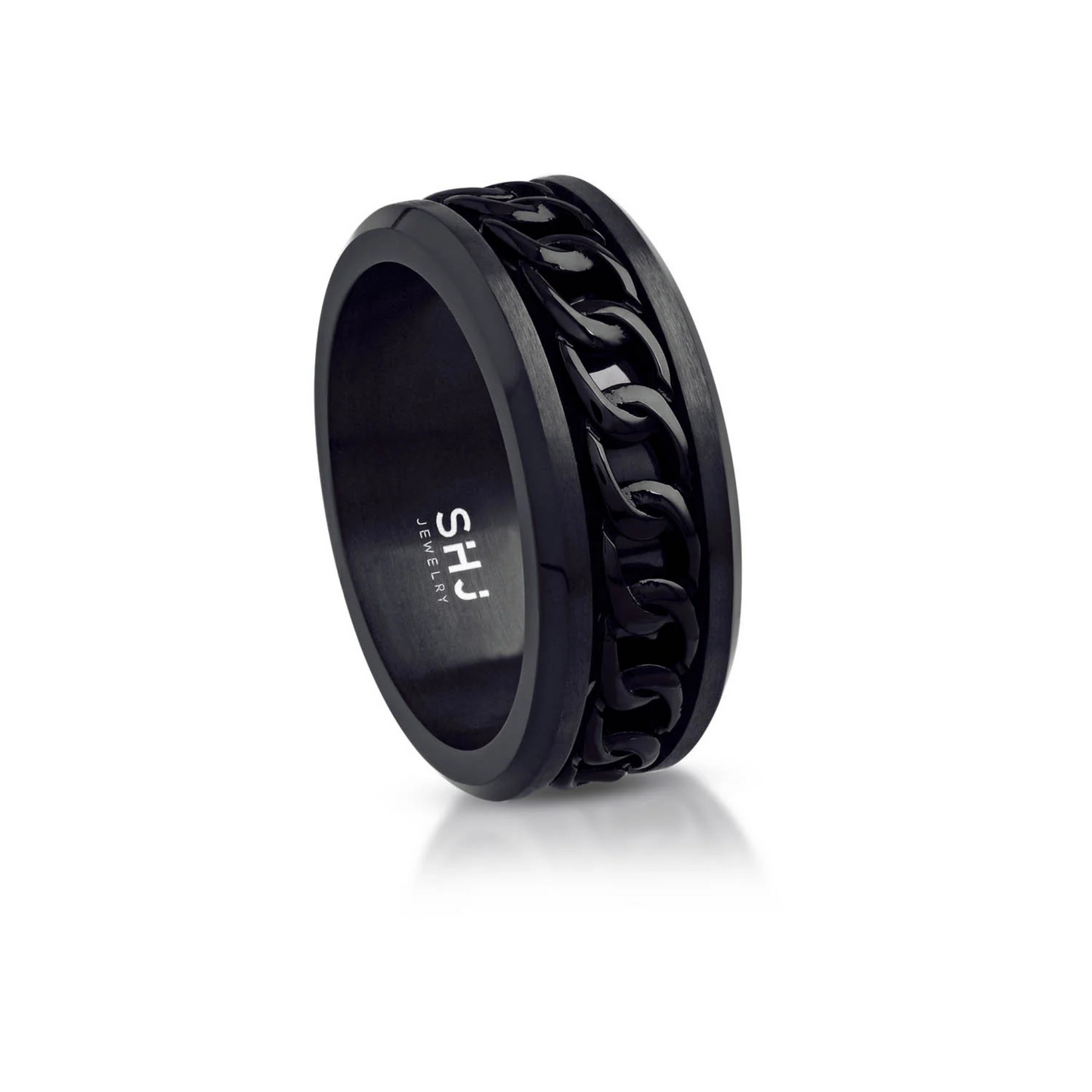 Curblink Inlay Band Ring - Black