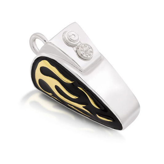 Black & Gold Flame Tank Ride Bell