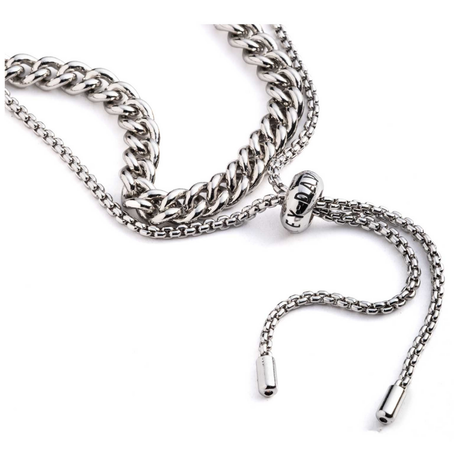 Harley-Davidson® Women's Crystal Charms Double Row Slider Bracelet - Silver