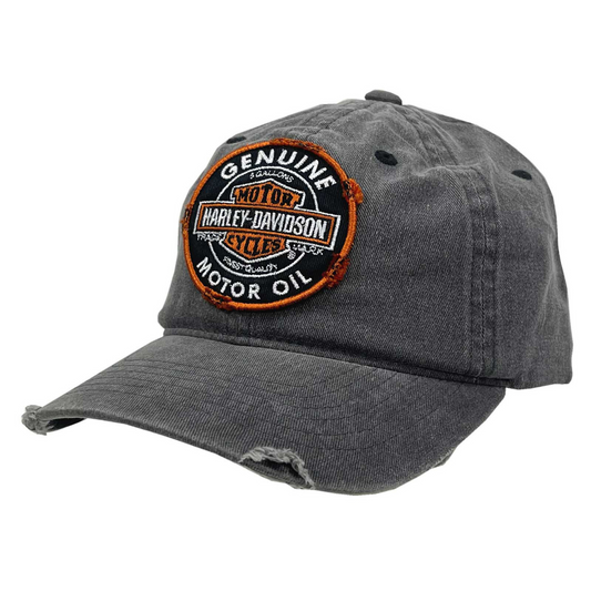 Harley-Davidson® Men's Distressed Motor Oil Adjustable Baseball Cap - Washed