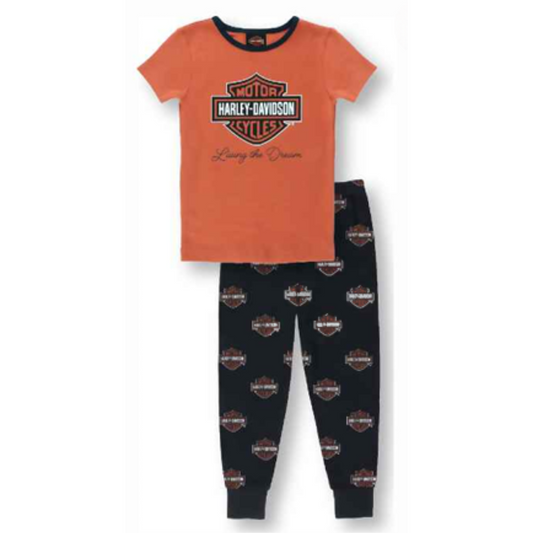Harley-Davidson® Girls' Cotton Rib Tight Fit Pajama Gift Set
