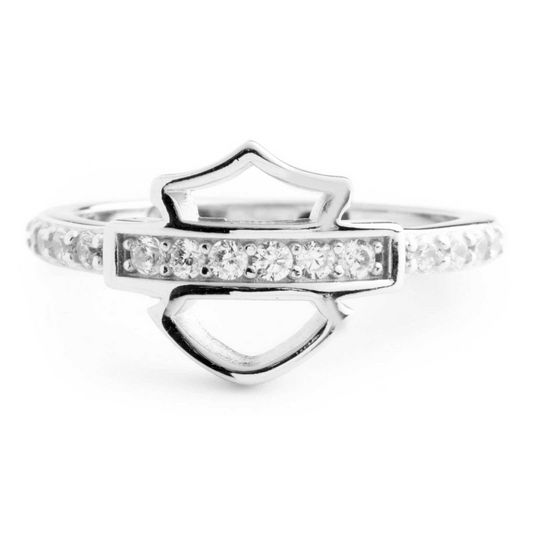 Harley-Davidson® Women's Open Bar & Shield® Logo Ring - Sterling Silver