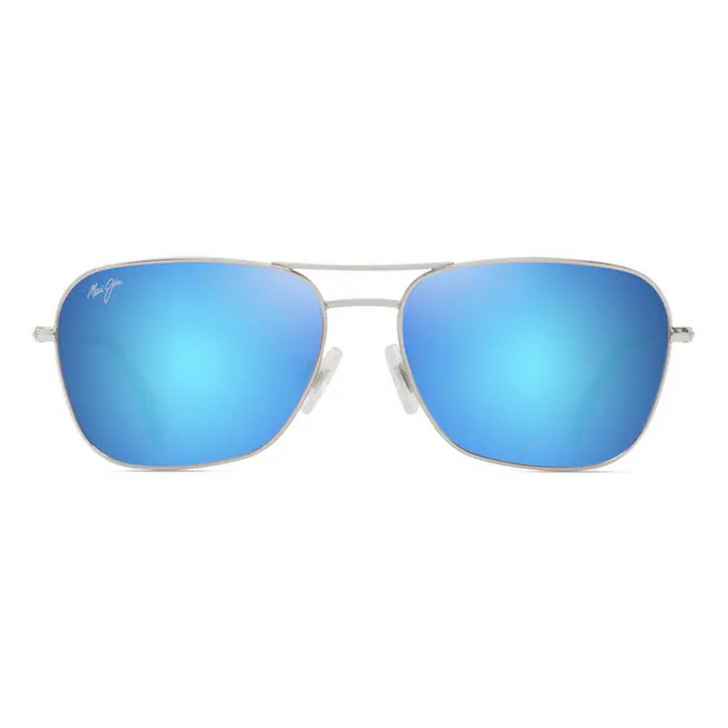 Maui Jim - Na'auao Polarised Sunglasses - Shiny Silver with Blue & Green