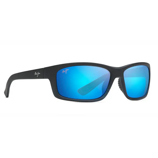Maui Jim - Kanaio Coast Polarised Sunglasses -
Matte Translucent Blue Black with Stripe