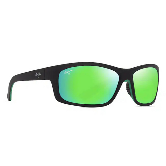 Maui Jim - Kanaio Coast Polarised Sunglasses - Matte Black & Green