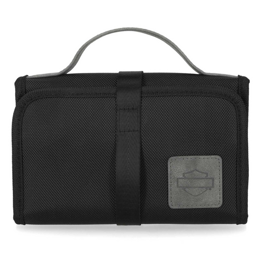 Harley-Davidson® Men's Embossed Bar & Shield Logo Hanging Toiletry Kit - Black
