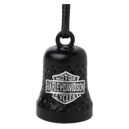 Harley-Davidson® HD Engraved Silver Willie G Skull Logo Ride Bell With Tie - Black