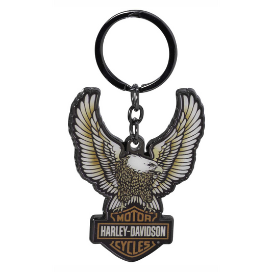 Harley-Davidson® Domed Eagle Bar & Shield Logo Key Chain - Black