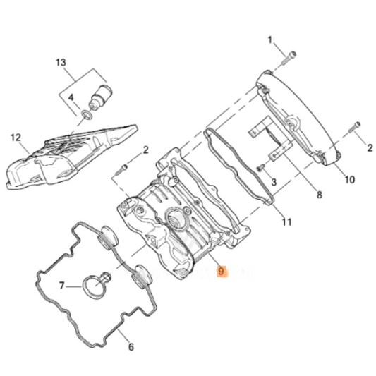 Harley-Davidson® VRSCDX Camshaft Cover Front Lower - Denim Black - '12-'17
