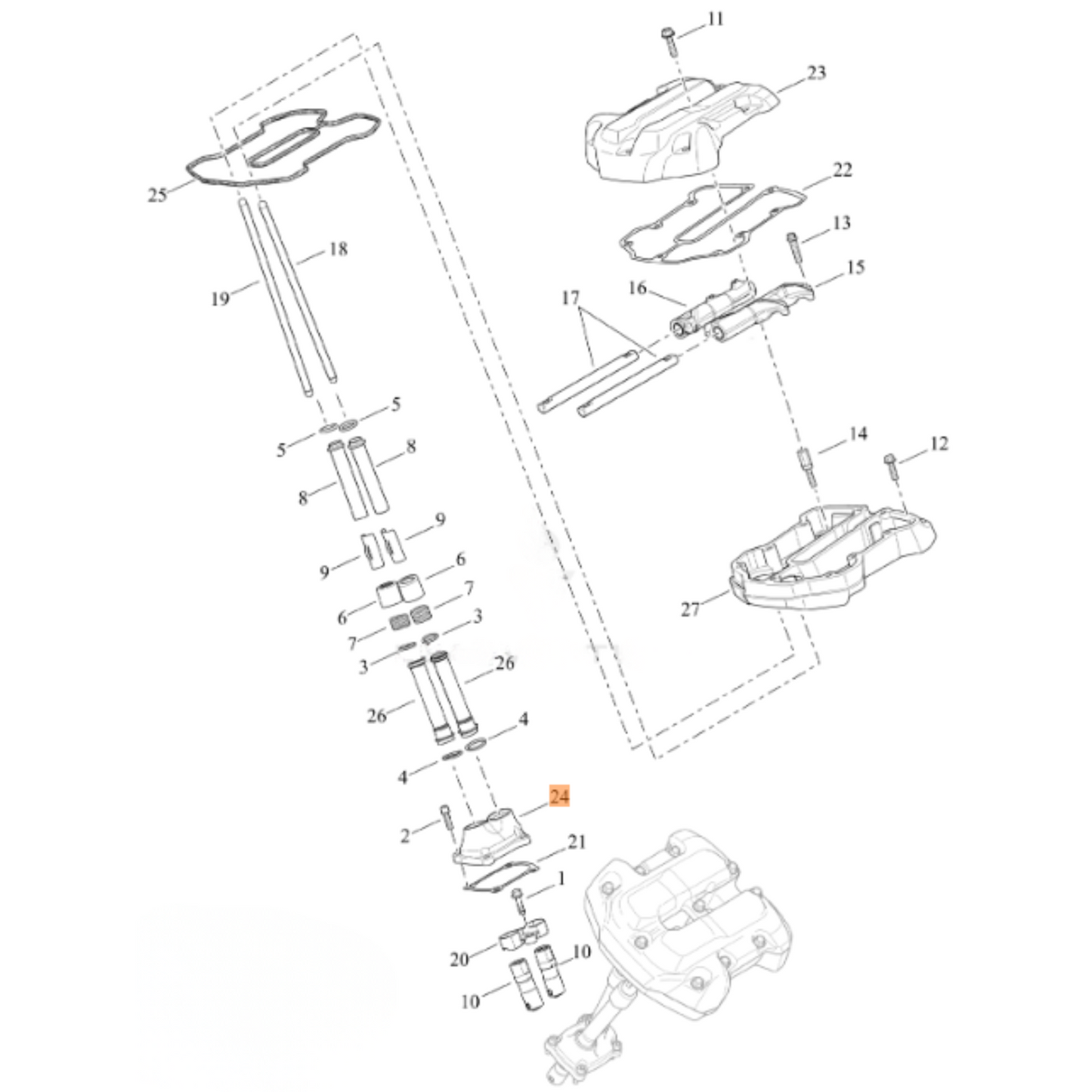 Harley-Davidson® Front Tappet Cover - Milwaukee-Eight - CVO Scorched Chrome