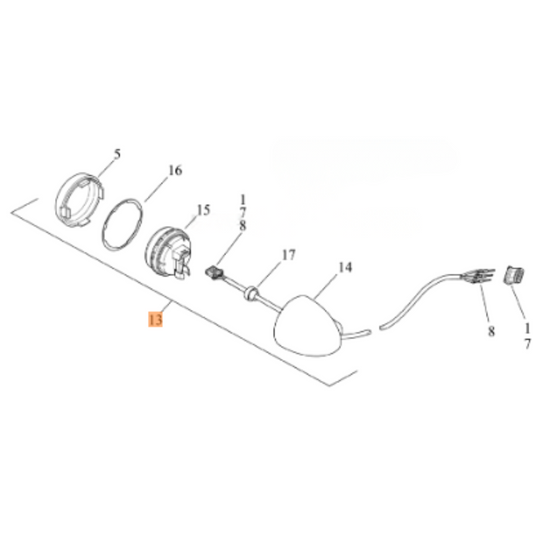 Harley-Davidson® Rear Right Side Turnsignal - Chrome - '18-'24 Sport Glide